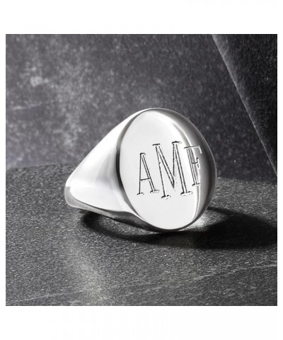 Sterling Silver Personalized Signet Ring Size 8 (Initial) $29.60 Rings