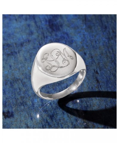 Sterling Silver Personalized Signet Ring Size 8 (Initial) $29.60 Rings