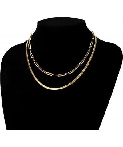 14K Gold Necklace For Women Trendy, Initial Layered Necklaces For Women Dainty Snake Chain Jewlery Gift M $8.69 Necklaces