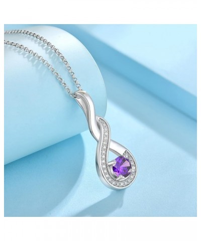 Women Necklace 925 Sterling Silver Infinity Pendant Necklace with Cubic Zirconia Jewelry Gift for Mother Grandma Girl Daughte...