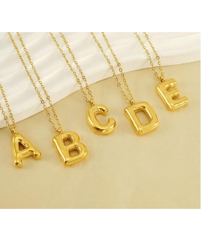 Bubble Letter Necklace, Dainty 18k Gold Plated Balloon Initial Necklaces, Puffy Name Personalized Jewelry Gift for Women Girl...