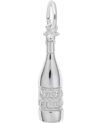 Napa Valley Wine Bottle Charm, Charms for Bracelets and Necklaces White Gold $32.16 Bracelets