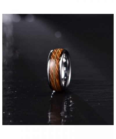 Tungsten Wedding Band,Guitar String or Wood/Opal Inlay for Men's and Women's Wedding Ring Rose Gold/Gold/Black/Silver 4mm 8mm...