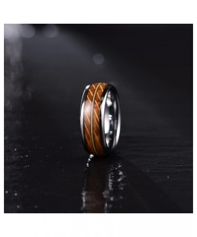 Tungsten Wedding Band,Guitar String or Wood/Opal Inlay for Men's and Women's Wedding Ring Rose Gold/Gold/Black/Silver 4mm 8mm...