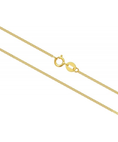 14k Yellow Gold 0.8mm-1.5mm Thin Gold Chain Necklace with Spring Clasp, Cable Chain/Cuban Link Curb Chain/Rope Chain/Rolo Cha...