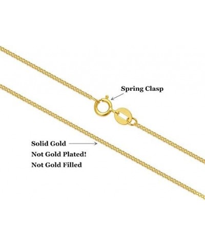 14k Yellow Gold 0.8mm-1.5mm Thin Gold Chain Necklace with Spring Clasp, Cable Chain/Cuban Link Curb Chain/Rope Chain/Rolo Cha...