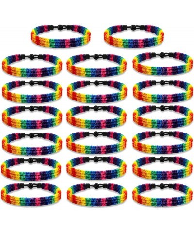 Rainbow LGBT Pride Bracelet Handmade Braided Friendship String Bracelet for Gay & Lesbian LGBTQ Wristband Adjustable Size 20P...