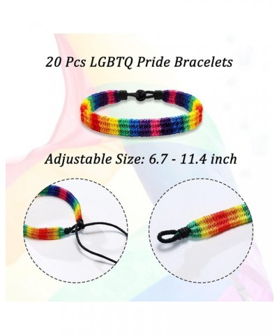 Rainbow LGBT Pride Bracelet Handmade Braided Friendship String Bracelet for Gay & Lesbian LGBTQ Wristband Adjustable Size 20P...