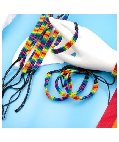 Rainbow LGBT Pride Bracelet Handmade Braided Friendship String Bracelet for Gay & Lesbian LGBTQ Wristband Adjustable Size 20P...