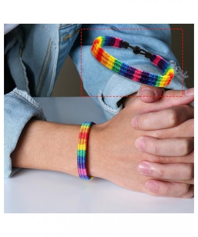 Rainbow LGBT Pride Bracelet Handmade Braided Friendship String Bracelet for Gay & Lesbian LGBTQ Wristband Adjustable Size 20P...