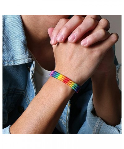 Rainbow LGBT Pride Bracelet Handmade Braided Friendship String Bracelet for Gay & Lesbian LGBTQ Wristband Adjustable Size 20P...