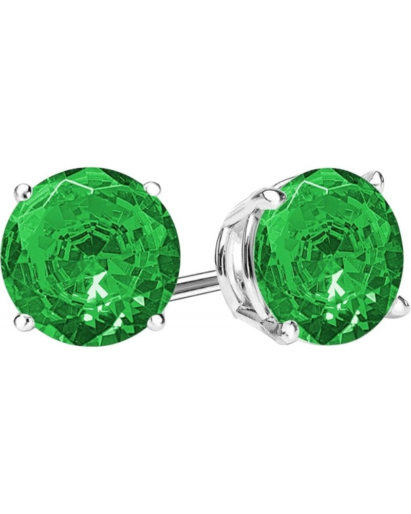 1/2-10 Carat Total Weight Emerald Stud Earrings 4 Prong Push Back 0.5 Carat Platinum $358.94 Earrings