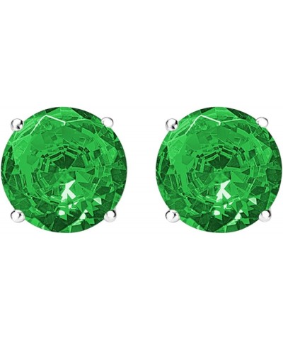 1/2-10 Carat Total Weight Emerald Stud Earrings 4 Prong Push Back 0.5 Carat Platinum $358.94 Earrings