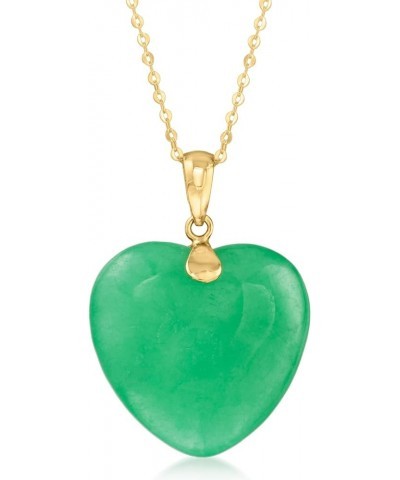 Canaria Jade Heart Pendant Necklace in 10kt Yellow Gold 20.0 Inches $66.00 Necklaces