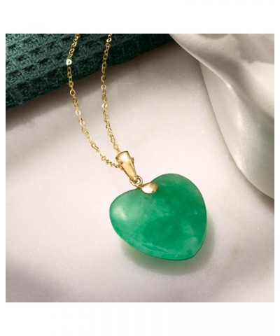 Canaria Jade Heart Pendant Necklace in 10kt Yellow Gold 20.0 Inches $66.00 Necklaces