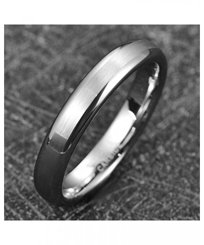 4mm/6mm Mens Rings Tungsten Rings for Women Silver Wedding Bands Brushed Polished Promise Rings for Women Engagement Ring Siz...