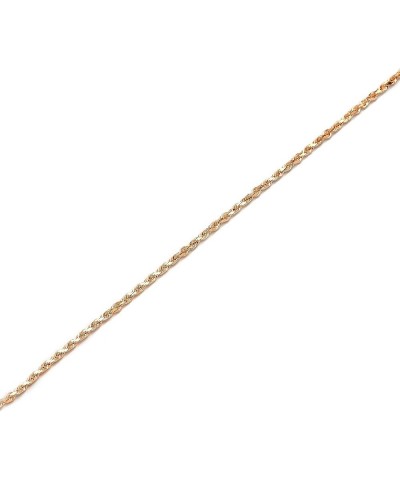 10k Fine Gold 2.5mm Solid Diamond Cut Rope Chain Bracelet and Anklet 7.0 Inches rose-gold $97.91 Anklets