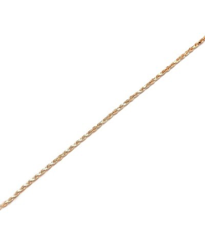 10k Fine Gold 2.5mm Solid Diamond Cut Rope Chain Bracelet and Anklet 7.0 Inches rose-gold $97.91 Anklets