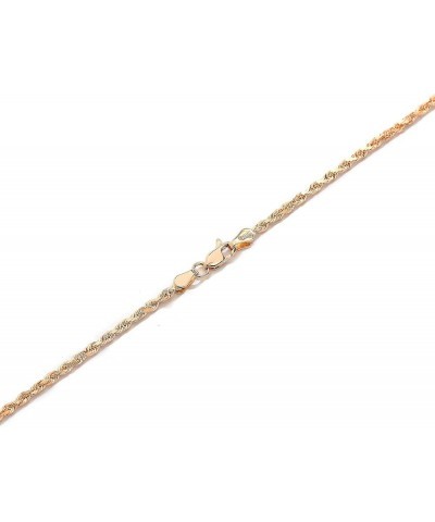 10k Fine Gold 2.5mm Solid Diamond Cut Rope Chain Bracelet and Anklet 7.0 Inches rose-gold $97.91 Anklets