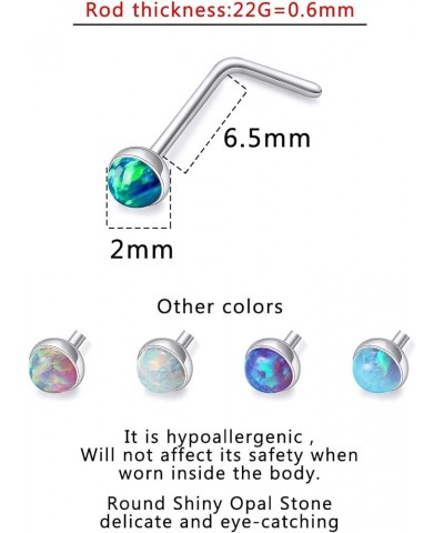 18G 20G 22G Titanium Nose Rings Opal Nose Studs for Women Men G23 Opal Nose Rings Nostril Piercing Jewelry Top Opal 1.5mm 2mm...