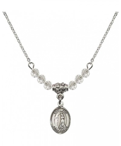 April Birth Month Bead Necklace with Catholic Patron Saint Petite Charm, 18 Inch Saint Zoe of Rome $32.44 Necklaces