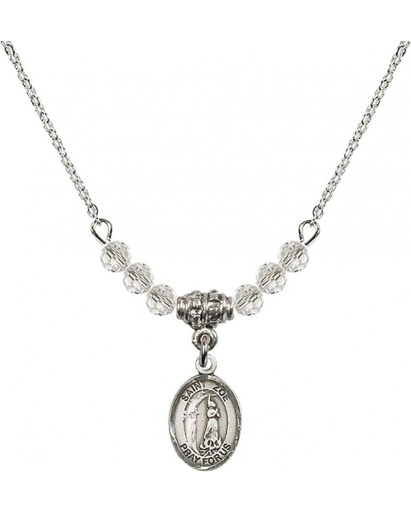 April Birth Month Bead Necklace with Catholic Patron Saint Petite Charm, 18 Inch Saint Zoe of Rome $32.44 Necklaces