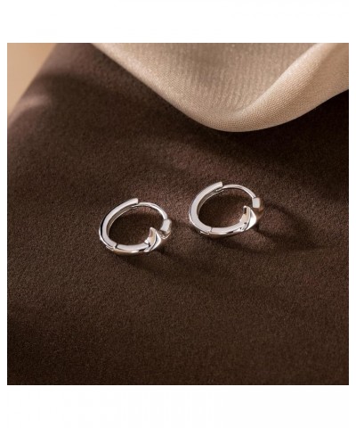 Solid 925 Sterling Silver Star Huggie Earrings for Women Teen Girls Star Hoop Earrings Hypoallergenic A-Silver $10.79 Earrings