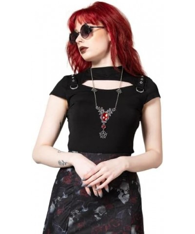 Eternal Grove Roses Flowers Thorns Gothic Pentagram Dangle Necklace $14.70 Necklaces