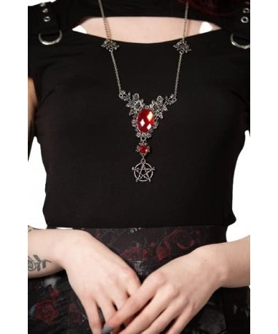 Eternal Grove Roses Flowers Thorns Gothic Pentagram Dangle Necklace $14.70 Necklaces