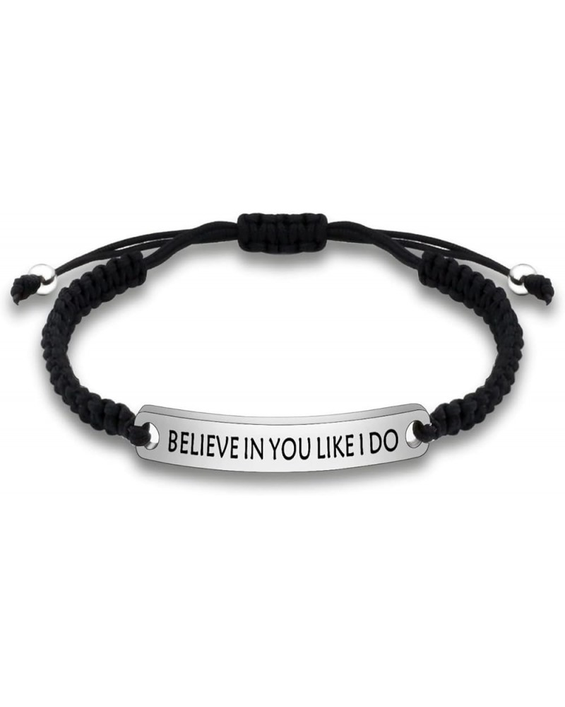 Believe in Your Motivational Bracelet Like I Do Female Inspirational Bracelet Inspirational Jewelry Gifts Braided Rope Friend...