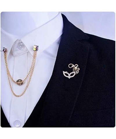 Fox Mask Lapel Brooch Accessories Rhinestone Pins Suit Collar Crystal Luxury Dress Masquerade Suitable for Women Man Girl $8....