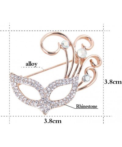 Fox Mask Lapel Brooch Accessories Rhinestone Pins Suit Collar Crystal Luxury Dress Masquerade Suitable for Women Man Girl $8....