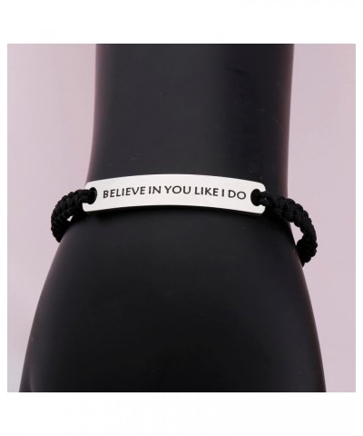 Believe in Your Motivational Bracelet Like I Do Female Inspirational Bracelet Inspirational Jewelry Gifts Braided Rope Friend...