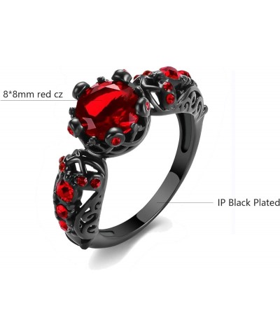 Couple Rings Matching Rings His Her Ring Red CZ Women's Wedding Ring Crown Rings women's size 8 & men's size 12 $10.58 Others