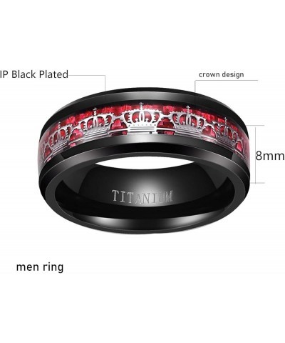 Couple Rings Matching Rings His Her Ring Red CZ Women's Wedding Ring Crown Rings women's size 8 & men's size 12 $10.58 Others