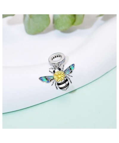 Mothers Day Gifts Bee Frog Charm Sterling Silver/Gold Plated Queen Bumble Bee Necklace Bead Honeycomb Bracelet Jewelry Birthd...