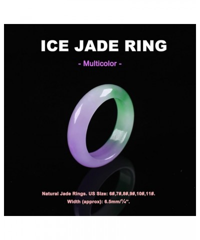 Jade Ring for Women, Lavender Ice Jade Band Ring 100% Real Stone Natural Jade Jewelry Crafts Gifts for Women,Size (6-11) Purp...