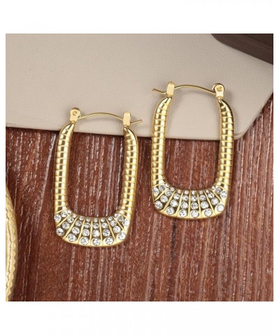 Gold Hoop Earrings for Women 18K Gold Plated, Stainless Steel Hypoallergenic Hoop Chunky Comfy Earrings Style 2 $12.75 Earrings