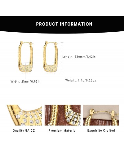 Gold Hoop Earrings for Women 18K Gold Plated, Stainless Steel Hypoallergenic Hoop Chunky Comfy Earrings Style 2 $12.75 Earrings