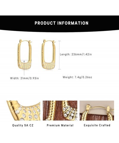 Gold Hoop Earrings for Women 18K Gold Plated, Stainless Steel Hypoallergenic Hoop Chunky Comfy Earrings Style 2 $12.75 Earrings