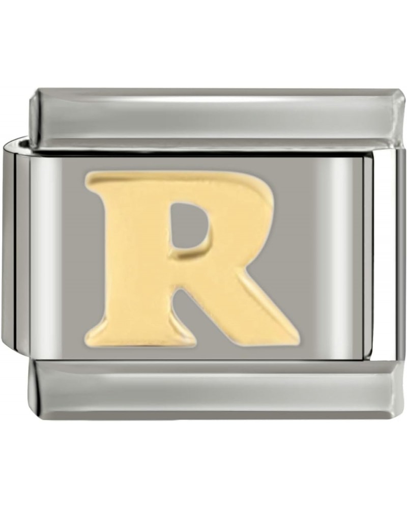 Italian Charms, Gold Initial Italian Charms, 9mm Italian Charm Bracelet Link R $6.48 Bracelets