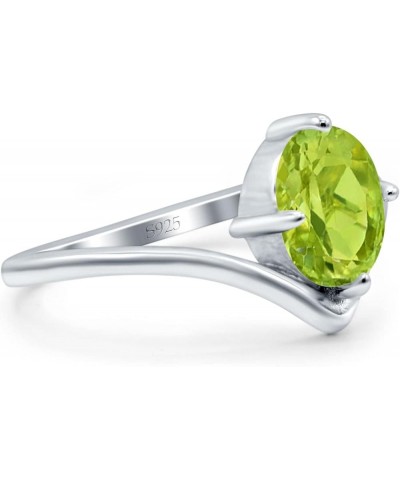 V Art Deco Wedding Ring Oval Simulated Cubic Zirconia 925 Sterling Silver Simulated Peridot CZ $13.79 Rings