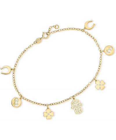 by Ross-Simons Italian 14kt Yellow Gold Good Luck Charm Bracelet 7.5 Inches $64.00 Bracelets