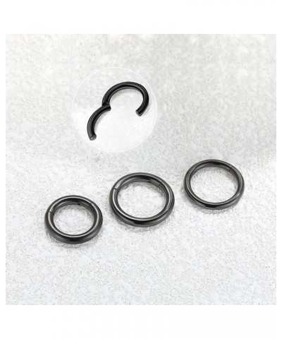 4G 6G 8G 10G 12G Clicker Rings 316L Surgical Steel Hinged Segment Hoop for Septum and Cartilage Earlobe Piercings, Diameter 1...