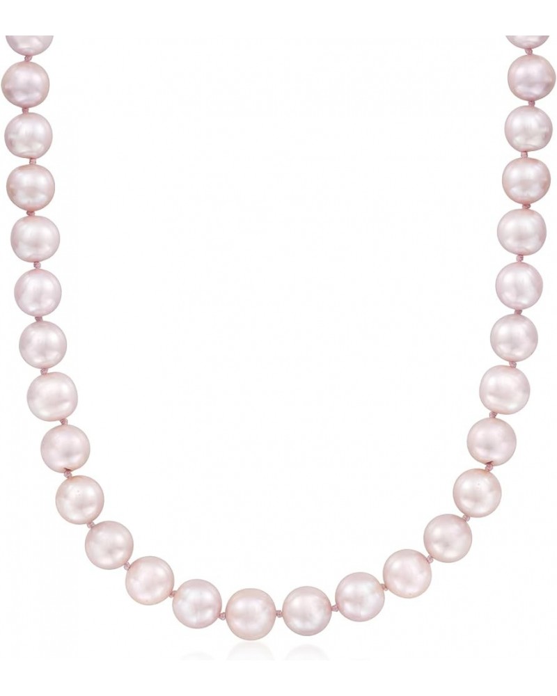 10-11mm Cultured Pearl Necklace with 14kt Yellow Gold Pink Pearl 16.0 Inches $102.96 Necklaces