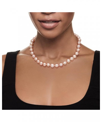 10-11mm Cultured Pearl Necklace with 14kt Yellow Gold Pink Pearl 16.0 Inches $102.96 Necklaces