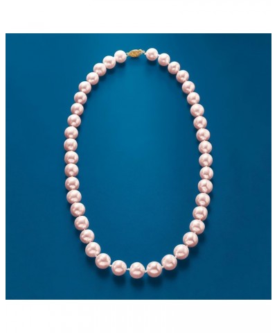 10-11mm Cultured Pearl Necklace with 14kt Yellow Gold Pink Pearl 16.0 Inches $102.96 Necklaces