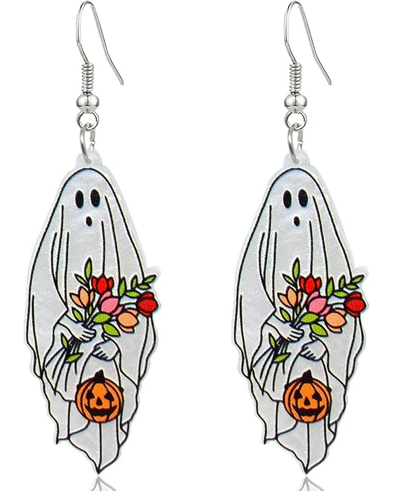 New Acrylic Kawaii Ghost Earrings Charms Halloween Drop Dangle Earrings For Women Girls ghost $6.26 Earrings