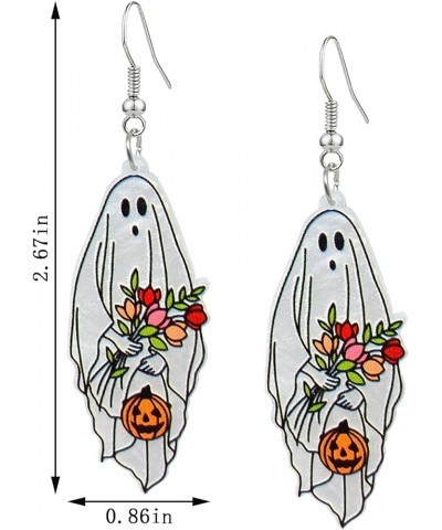 New Acrylic Kawaii Ghost Earrings Charms Halloween Drop Dangle Earrings For Women Girls ghost $6.26 Earrings