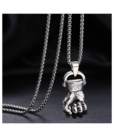 Men's Punk Necklace Pendant for Men Boys with 23.6'' Stainless Steel Box Chain Fist $5.19 Necklaces